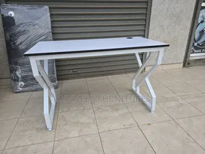 White Metallic Frame Office Desk