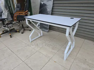 White Metallic Frame Office Desk