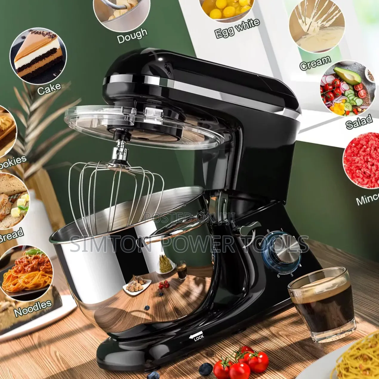 REKI Multipurpose Heavy Duty Commercial Stand Mixer, 6 Liter Capacity