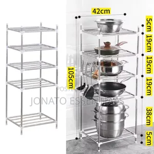 Stainless Steel Kitchen Rack Multi Tier Pot Storage Stand