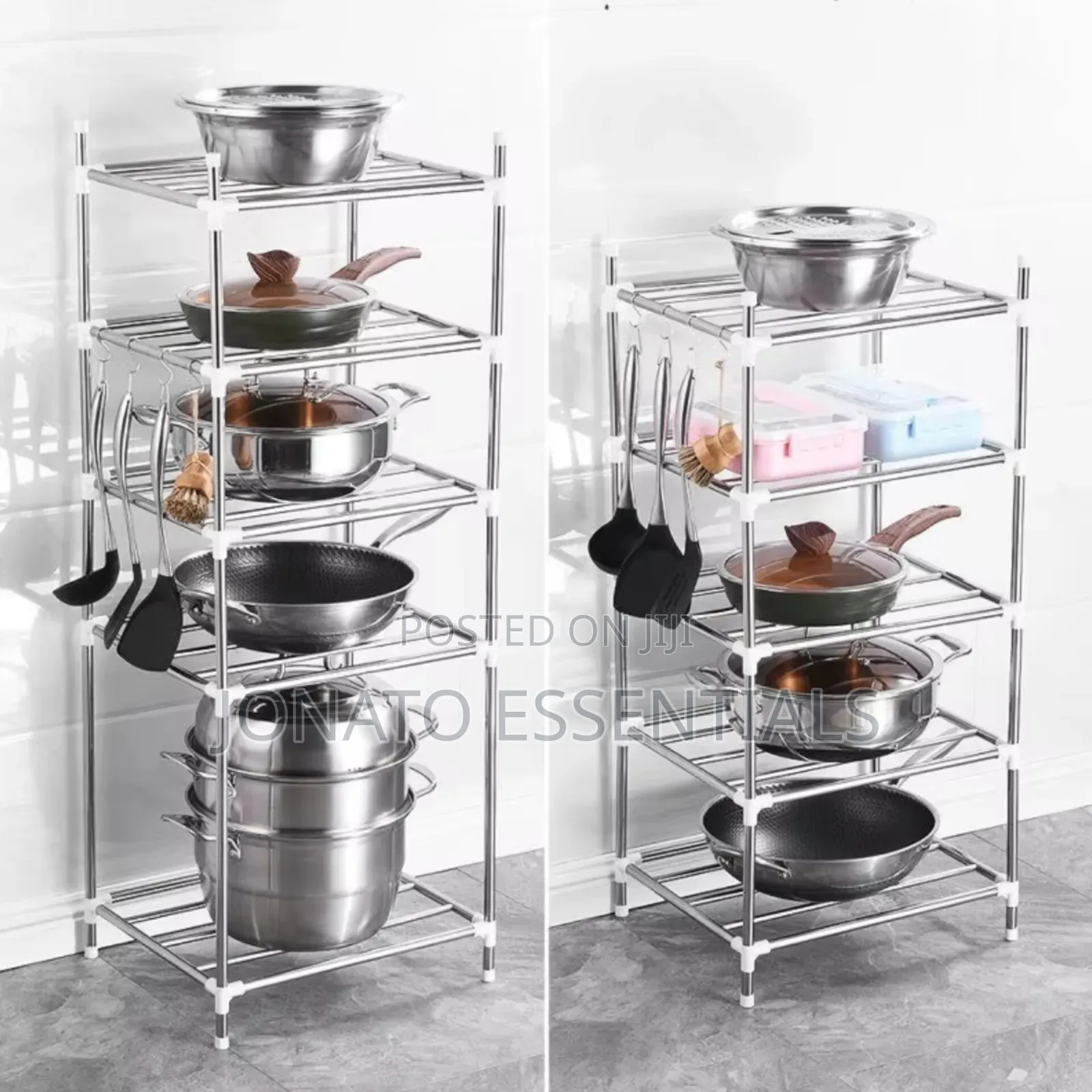 Stainless Steel Kitchen Rack Multi Tier Pot Storage Stand