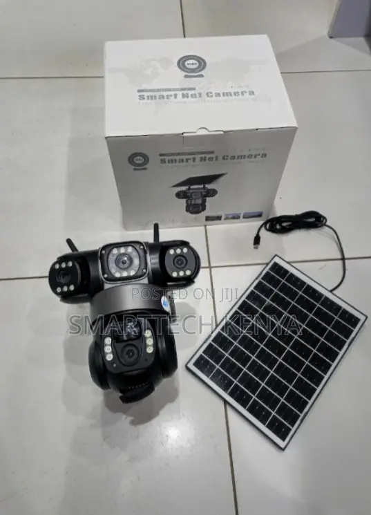 Triple Lens 4g Simcard Solar CCTV Outdoor CCTV Camera With 3 Lens