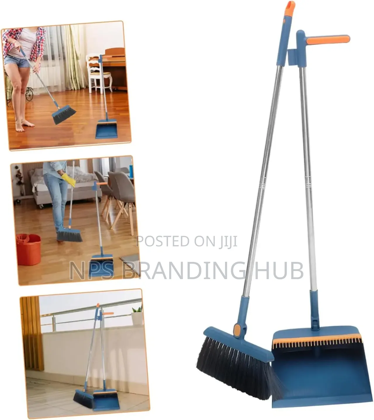 2 in 1 Foldable & Rotating Broom & Dustpan Set(Hm