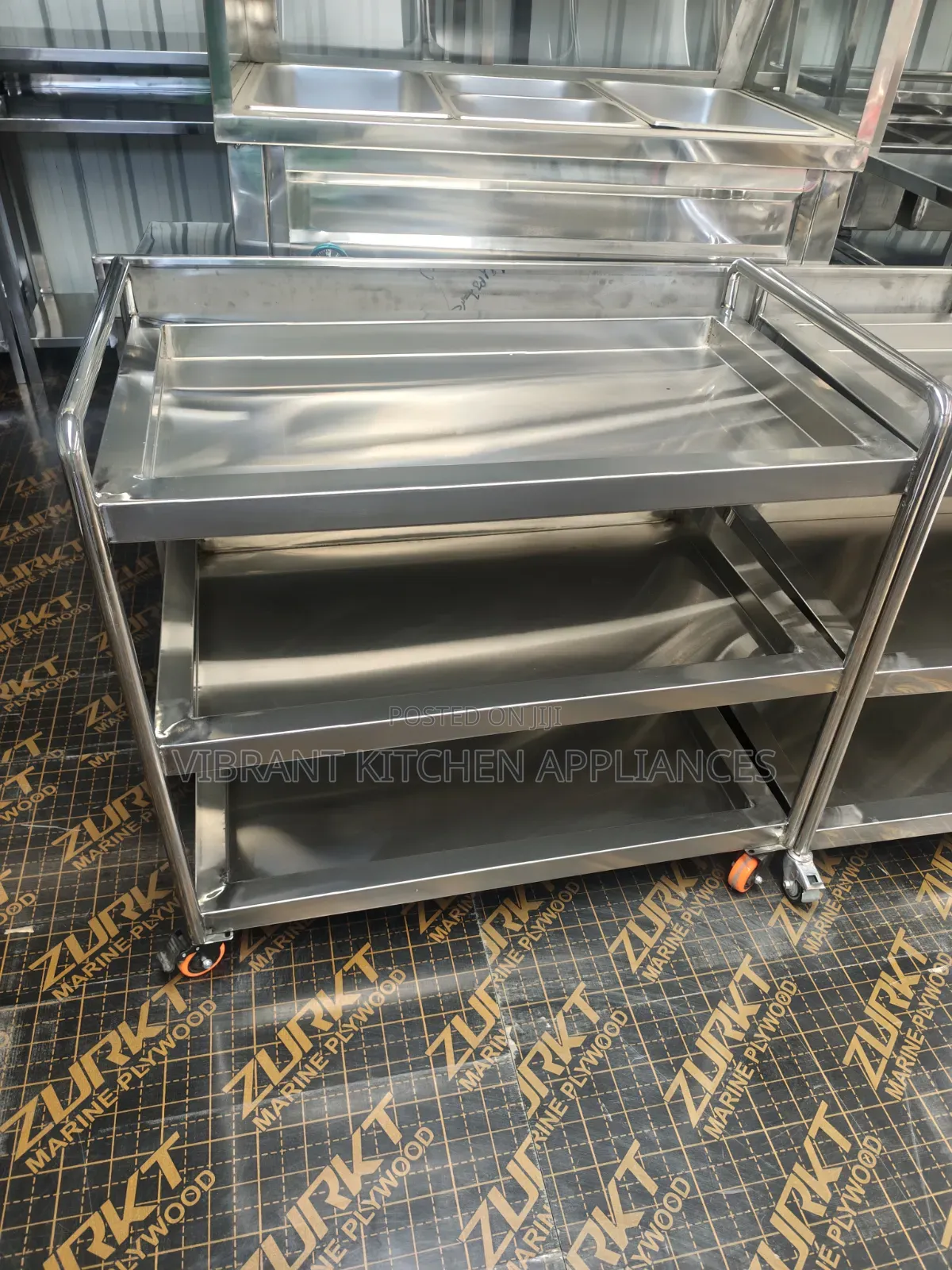 3-Tier Stainless Steel Food Trolley