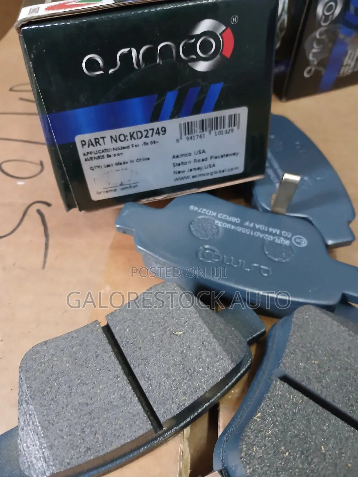 KD2749–Rear Pads ,Toyota Camry, Avensis, Estima ACR50 & Alphard 20/25.