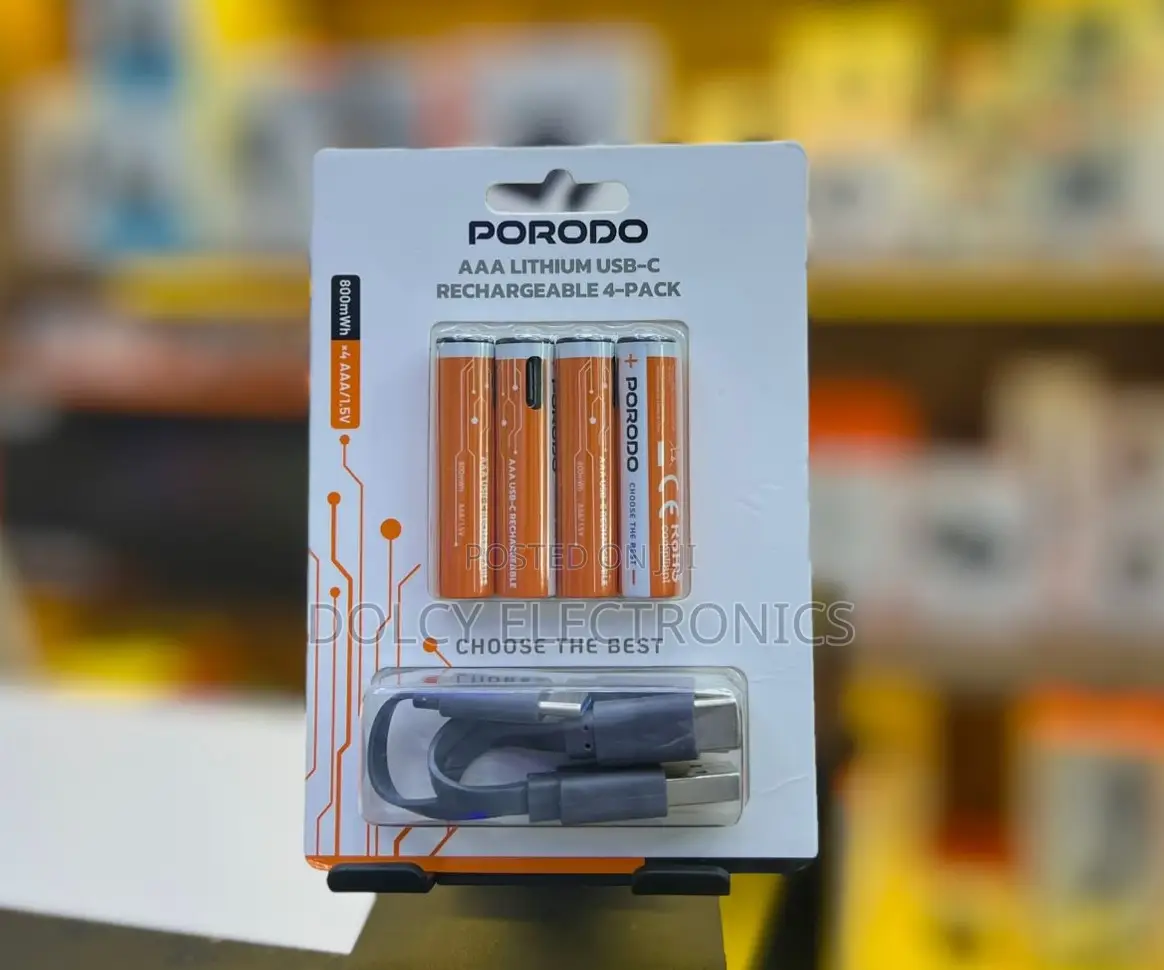 PORODO AAA Lithium USB-C Rechargeable 4 Pack