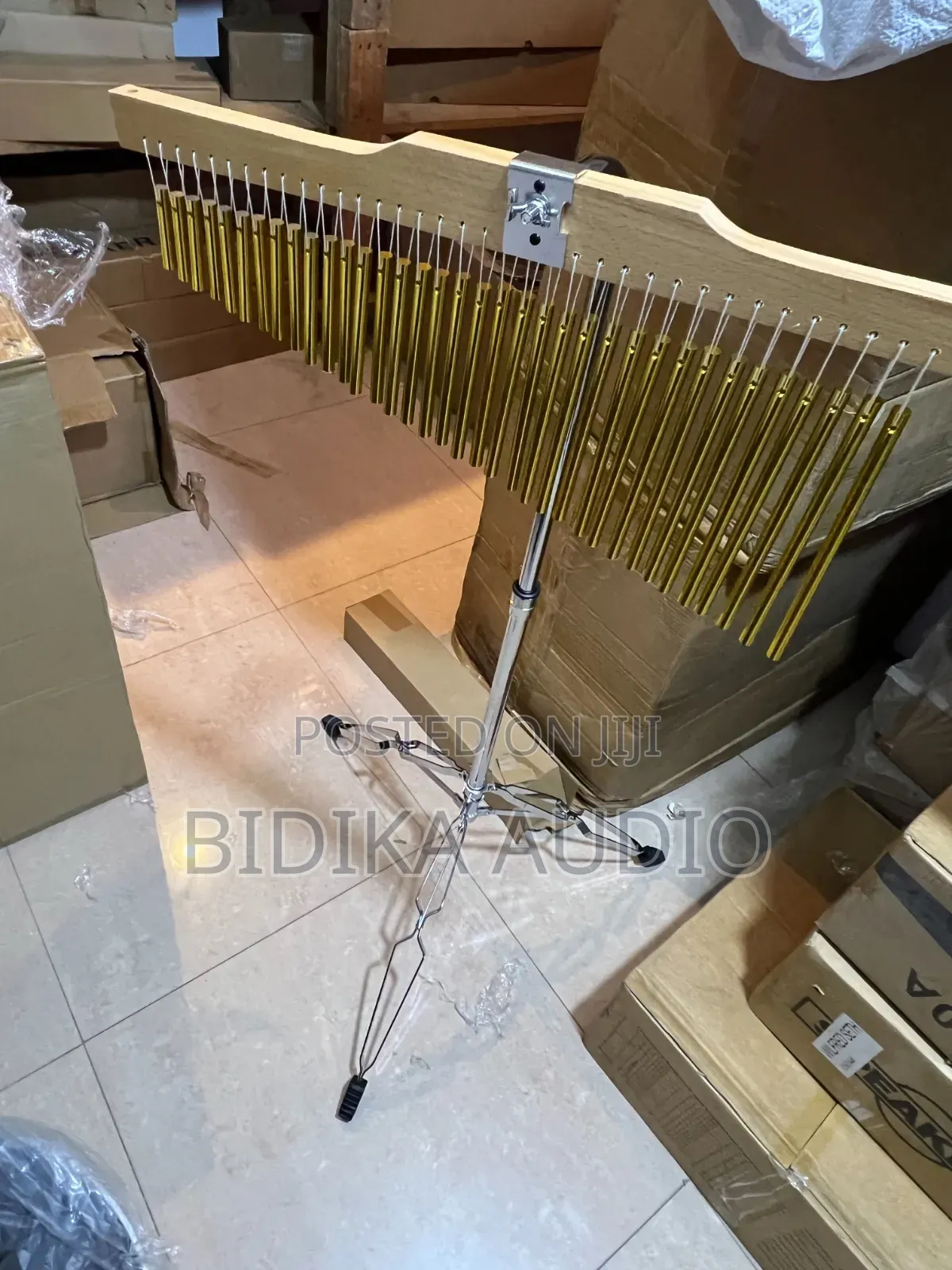 36-Bar Concert Bar Chimes With Adjustable Tripod Stand Gold Percussion