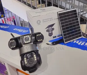 4G 360° Solar CCTV Camera With Three Lenses Full HD Video