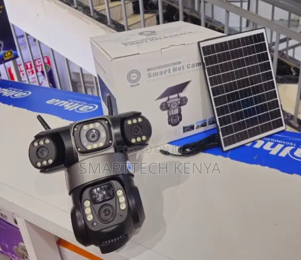 4G 360° Solar CCTV Camera With Three Lenses Full HD Video