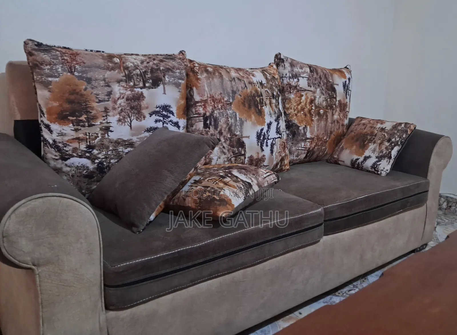 Wooden Cotton Fabric Sofa Set