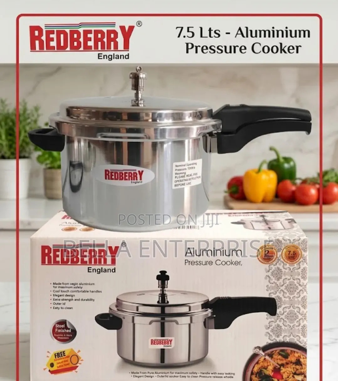 Redberry Premium Range Aluminium Pressure Cooker