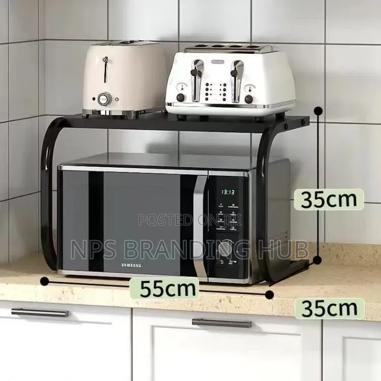 1 Tier Metallic Microwave Organizer Shelf / Stand 55*35*35cm (Hm