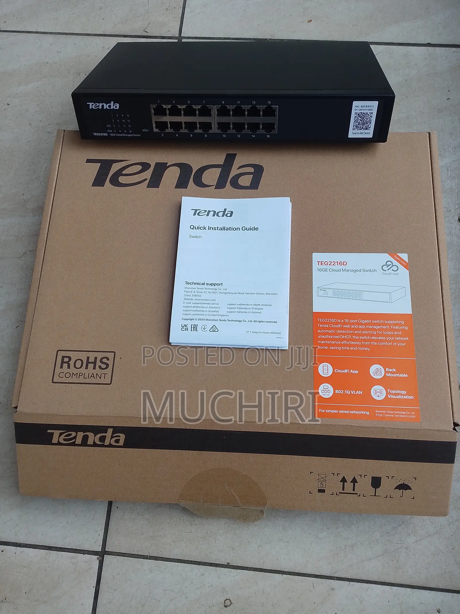 Tenda TEG2216D 16GE Cloud Managed Switch