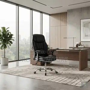 Office Chairs; Leather Brown Reclining Office Chair