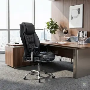 Office Chairs; Leather Brown Reclining Office Chair