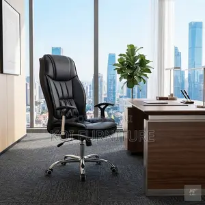 Office Chairs; Leather Brown Reclining Office Chair