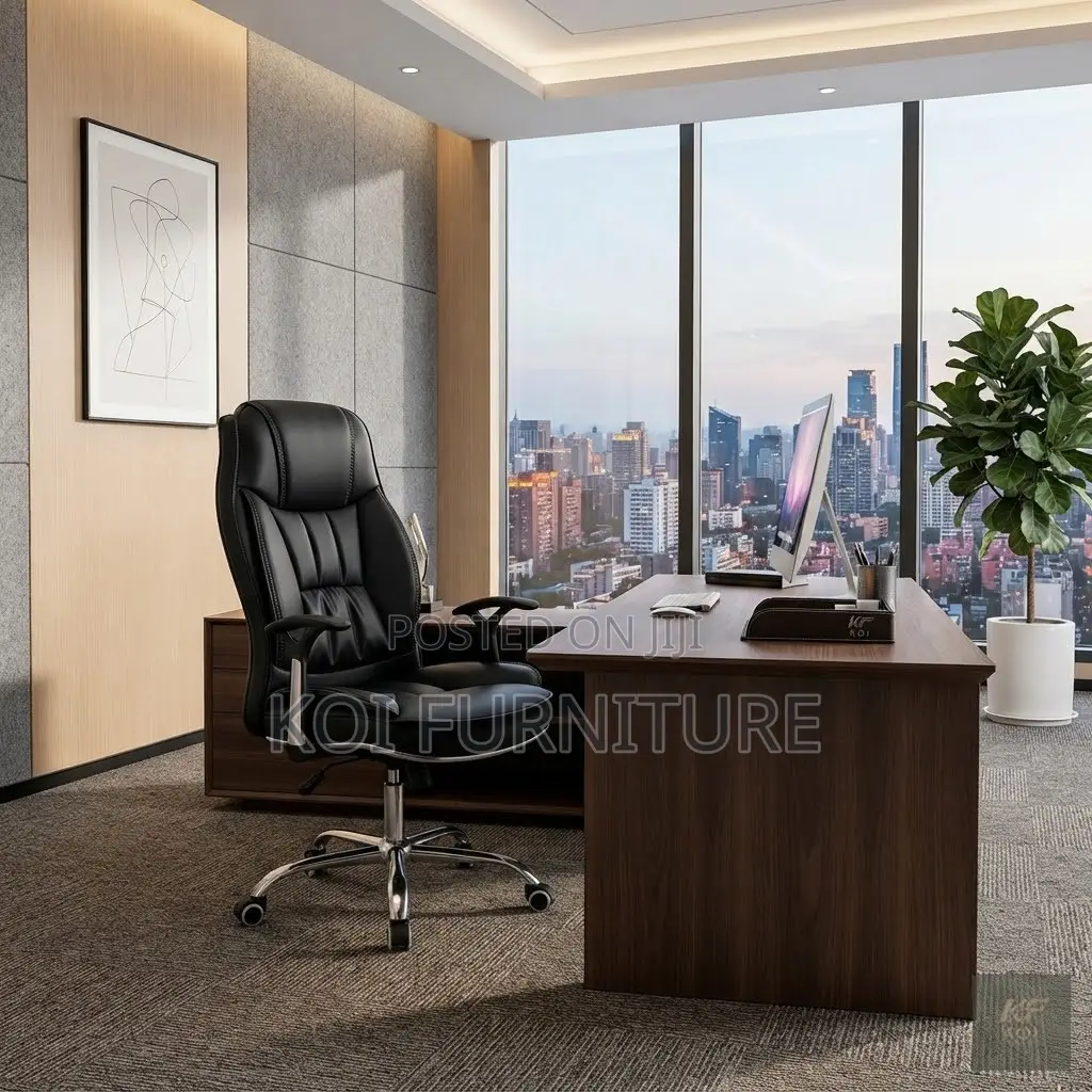 Office Chairs; Leather Brown Reclining Office Chair