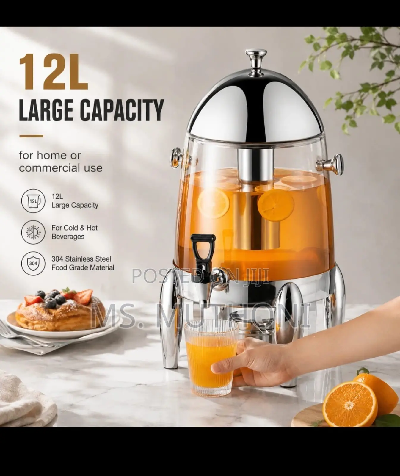 Large Capacity (12L) Beverage Dispenser ( Warm & Cold )
