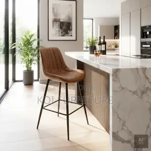 Barstool; Leather Ergonomic Home Counter Reception Barstool