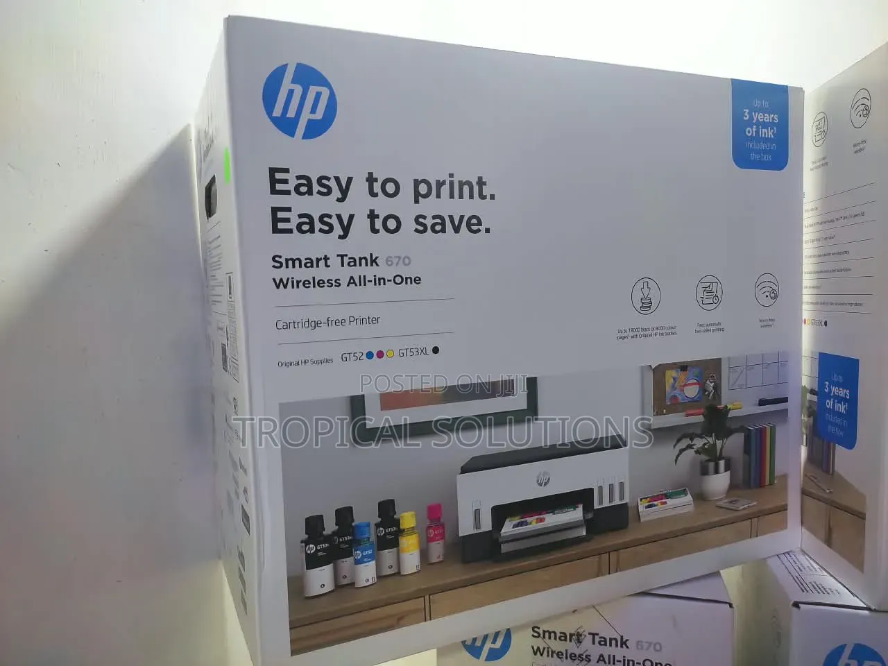 HP Smart Tank 670 All in One Printer Print,scan,copy Duplex Printing