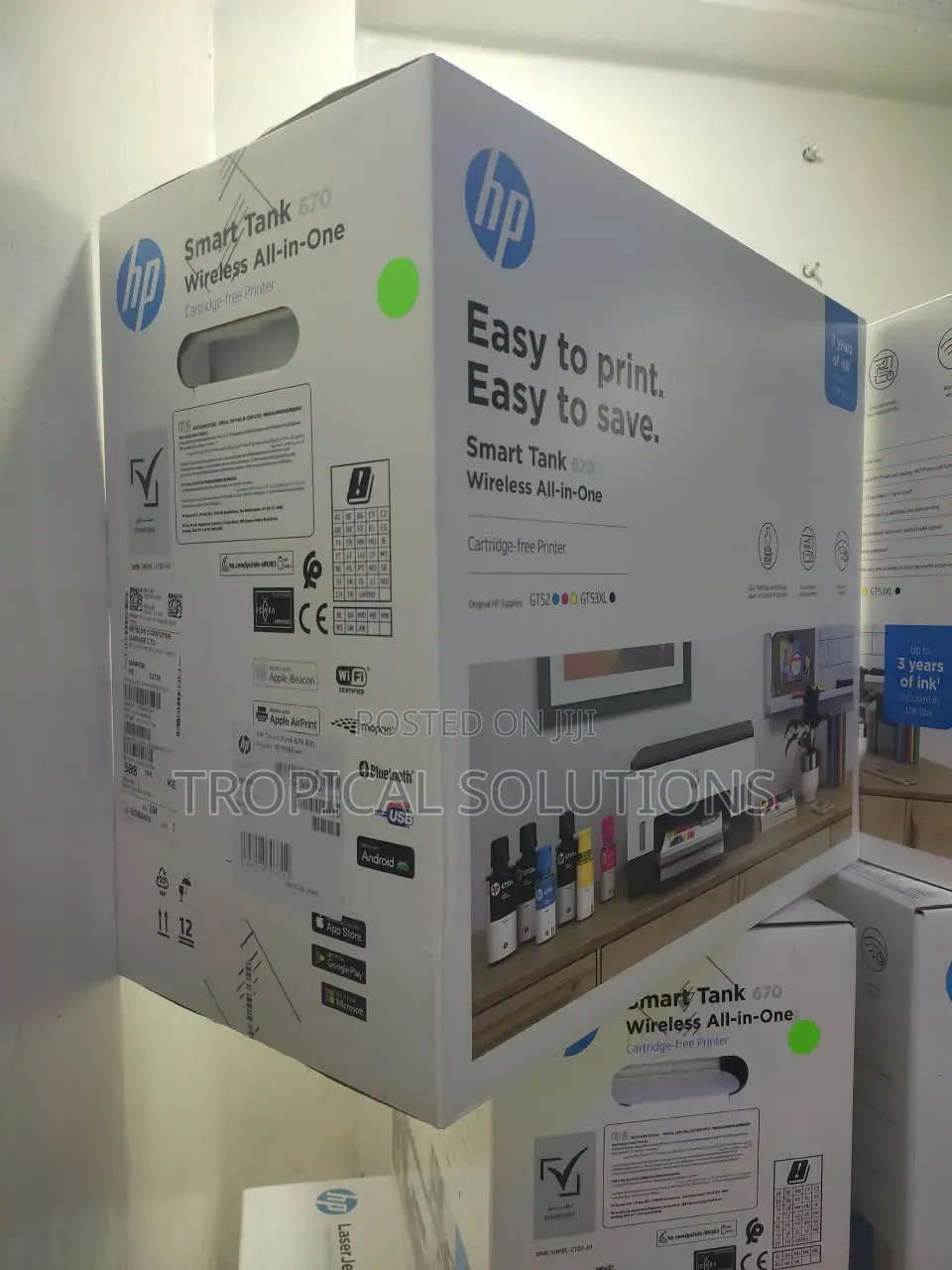 HP Smart Tank 670 All in One Printer Print,scan,copy Duplex Printing