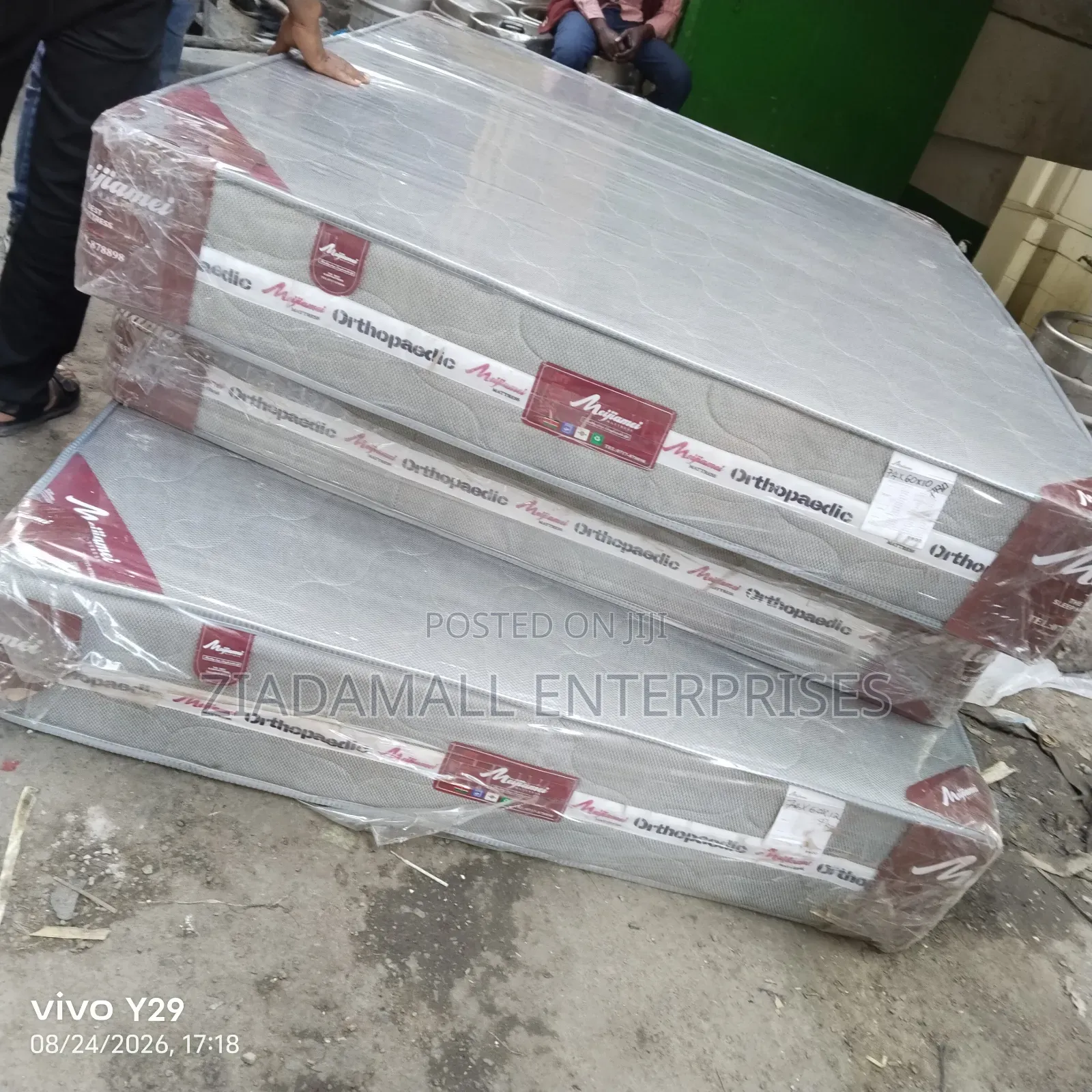 Colour Grey 4by6 10inche Spring Orthopedic Mattress
