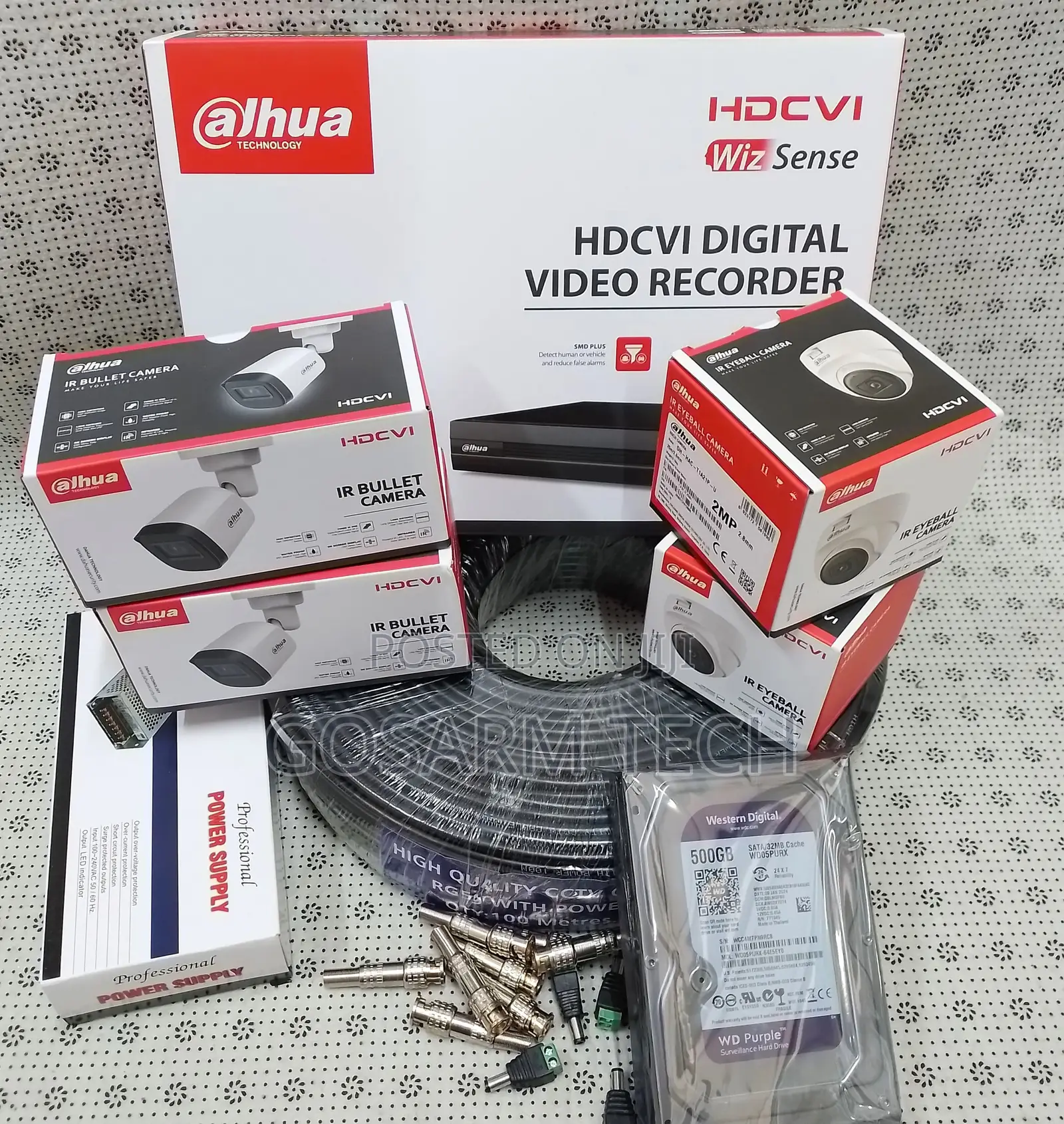 Dahua 4 Channel CCTV Kit 4 Cameras DVR Complete Plus Accessories