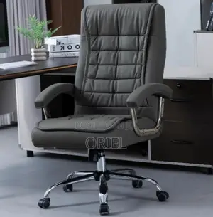 Office Chair : Premium Grey Leather Boss Office Chair
