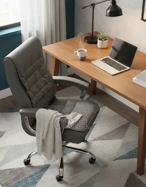 Office Chair : Premium Grey Leather Boss Office Chair