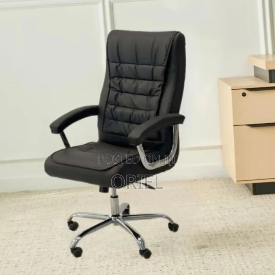 Office Chair : Premium Grey Leather Boss Office Chair