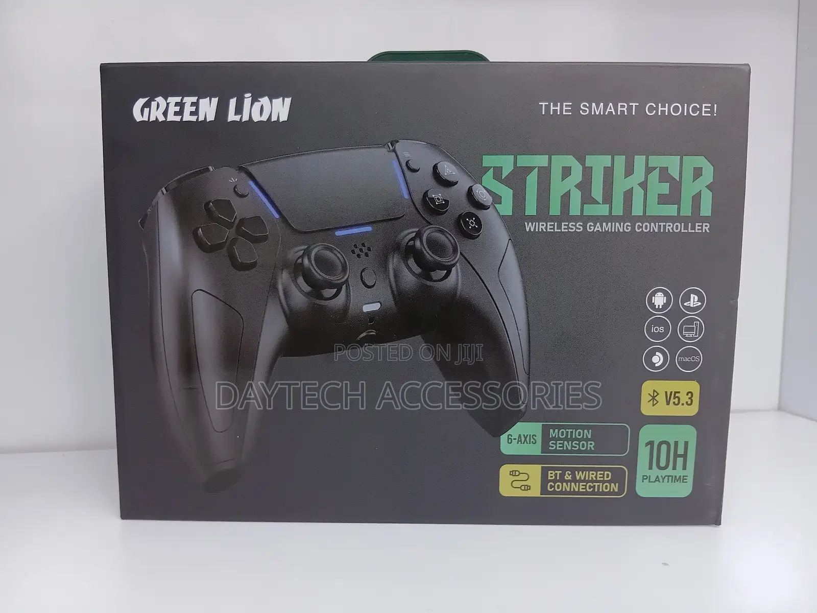 Green Lion Striker Wireless Gaming Controller Pad - Black