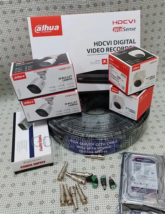 Dahua 4 Camera CCTV Kit With 4ch DVR and Installation Accessories