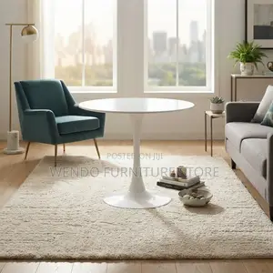 Coffee Table; White Marble Round Home Meetings Coffee Table