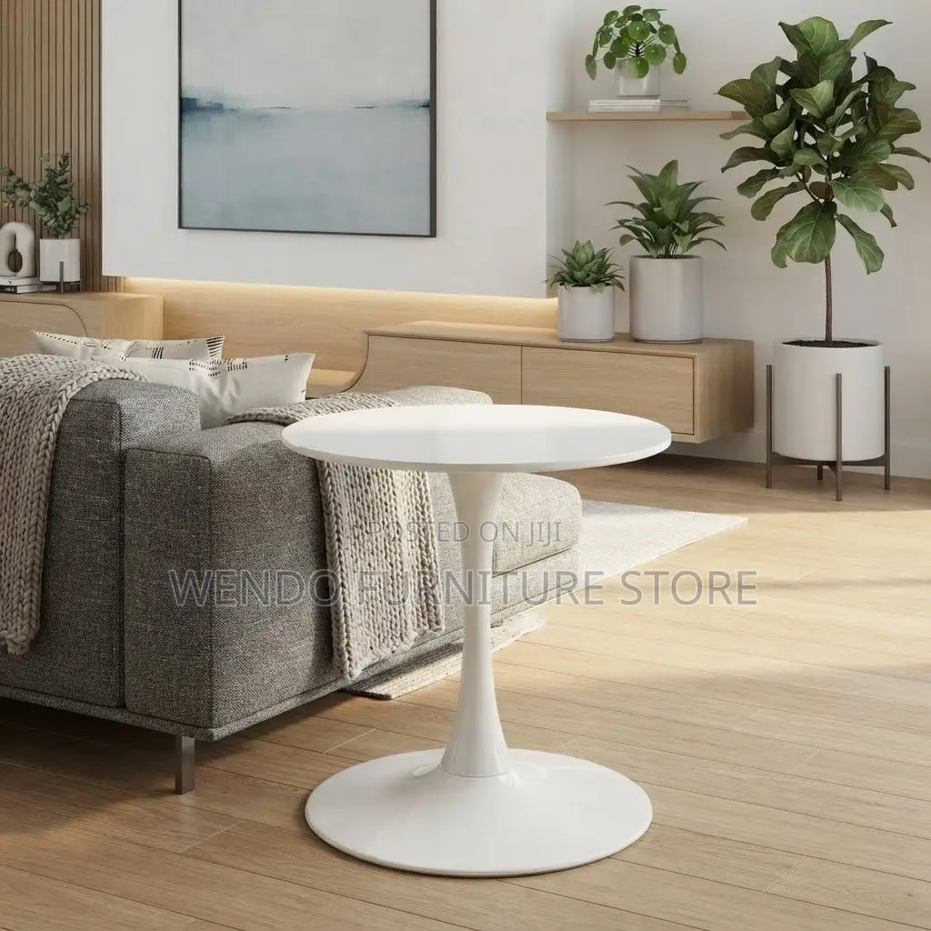 Coffee Table; White Marble Round Home Meetings Coffee Table