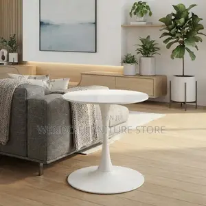 Coffee Table; White Marble Round Home Meetings Coffee Table