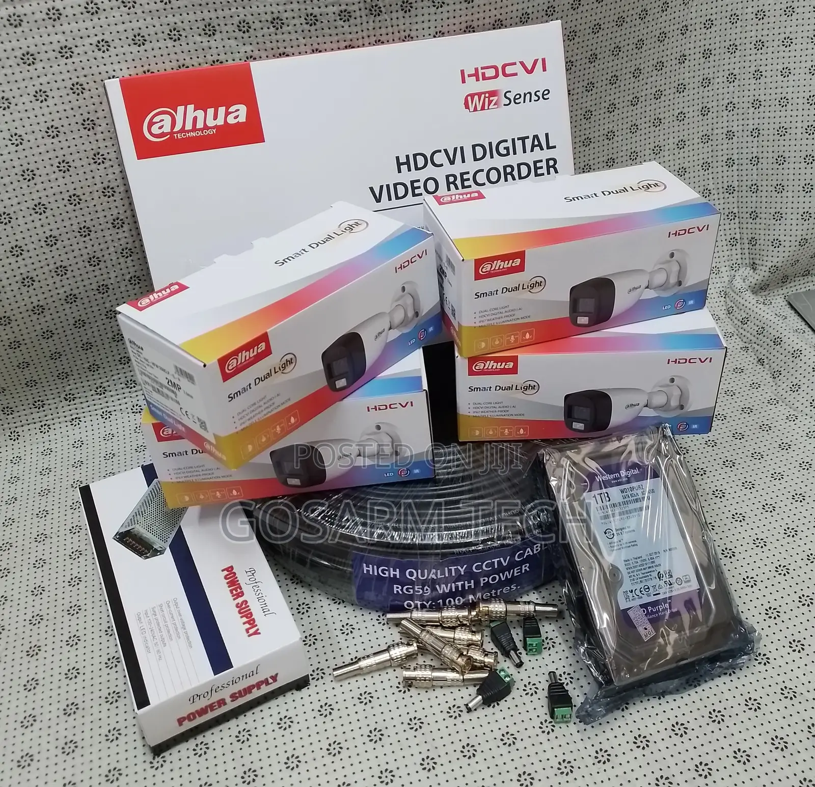 CCTV Set Dahua New 4 Channel Full Set HD CCTV Four Camera Kit