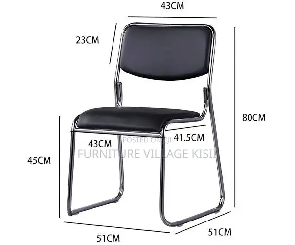 Office Chair; Black Catalina Visitors Armless Chair