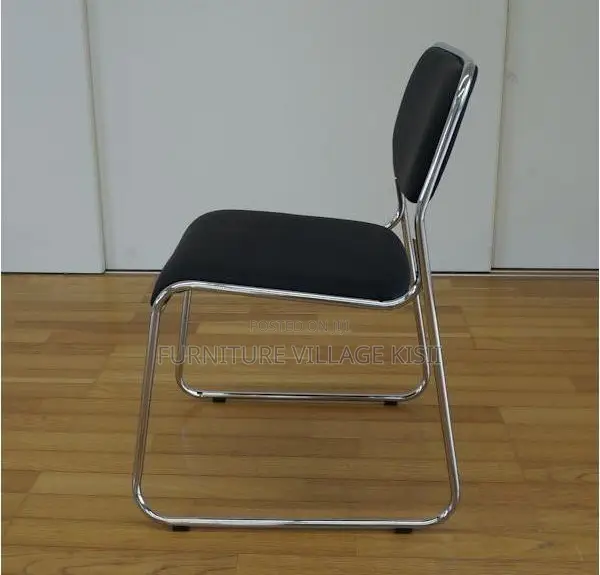 Office Chair; Black Catalina Visitors Armless Chair