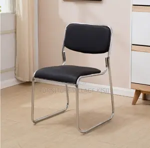 Office Chair; Black Catalina Visitors Armless Chair