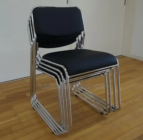 Office Chair; Black Catalina Visitors Armless Chair
