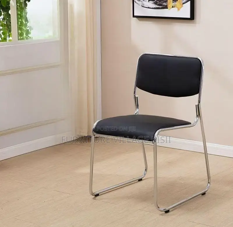 Office Chair; Black Catalina Visitors Armless Chair