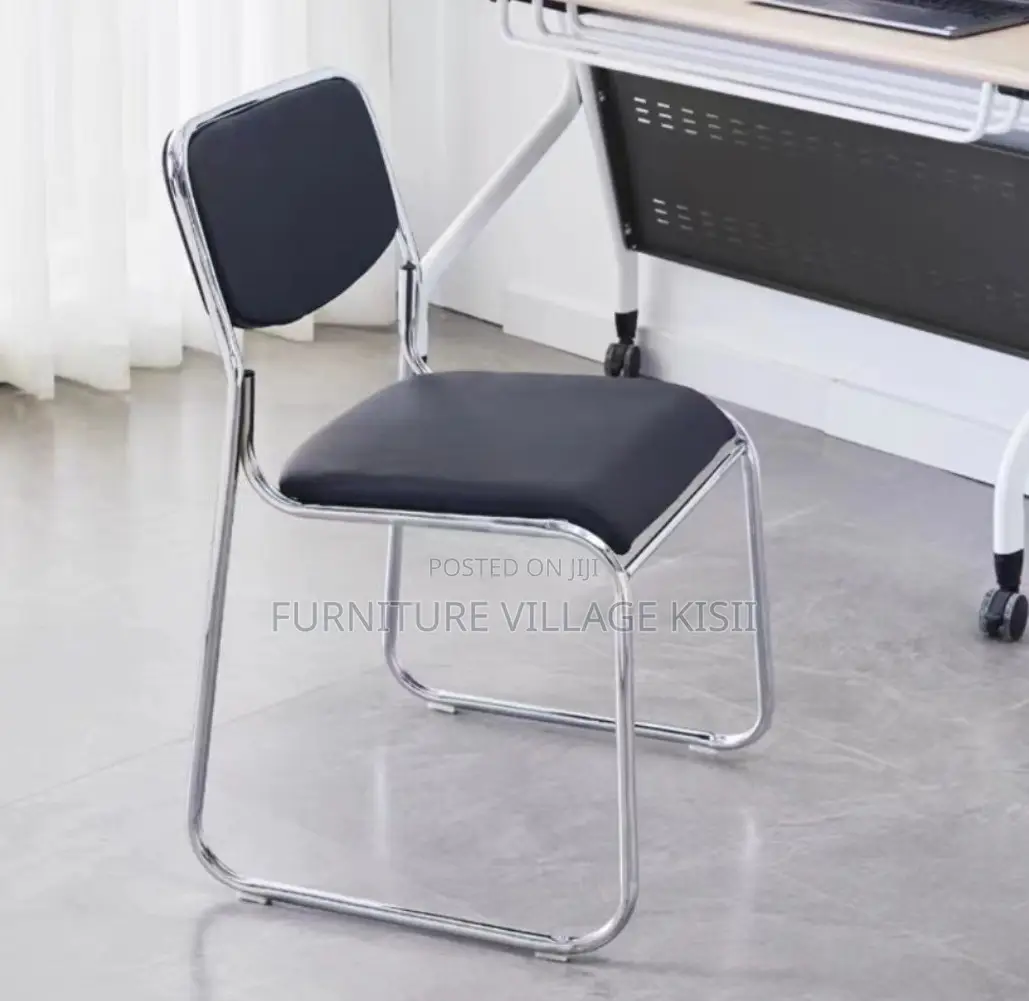 Office Chair; Black Catalina Visitors Armless Chair