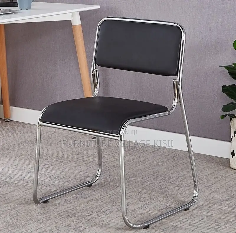 Office Chair; Black Catalina Visitors Armless Chair