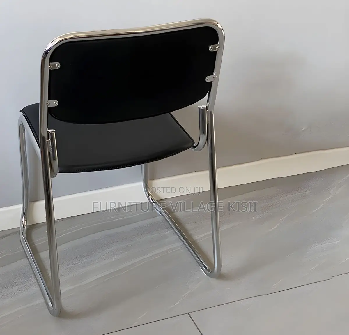 Office Chair; Black Catalina Visitors Armless Chair