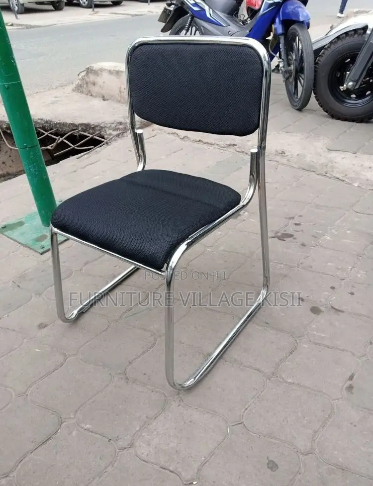 Office Chair; Black Catalina Visitors Armless Chair
