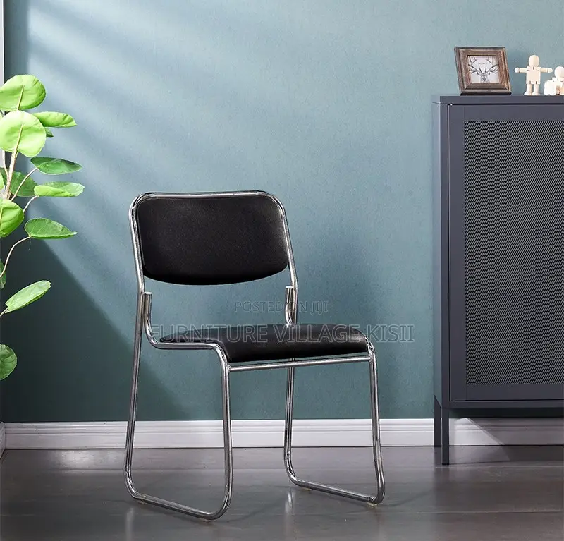 Office Chair; Black Catalina Visitors Armless Chair