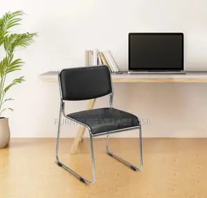 Office Chair; Black Catalina Visitors Armless Chair