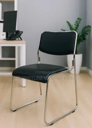 Office Chair; Black Catalina Visitors Armless Chair