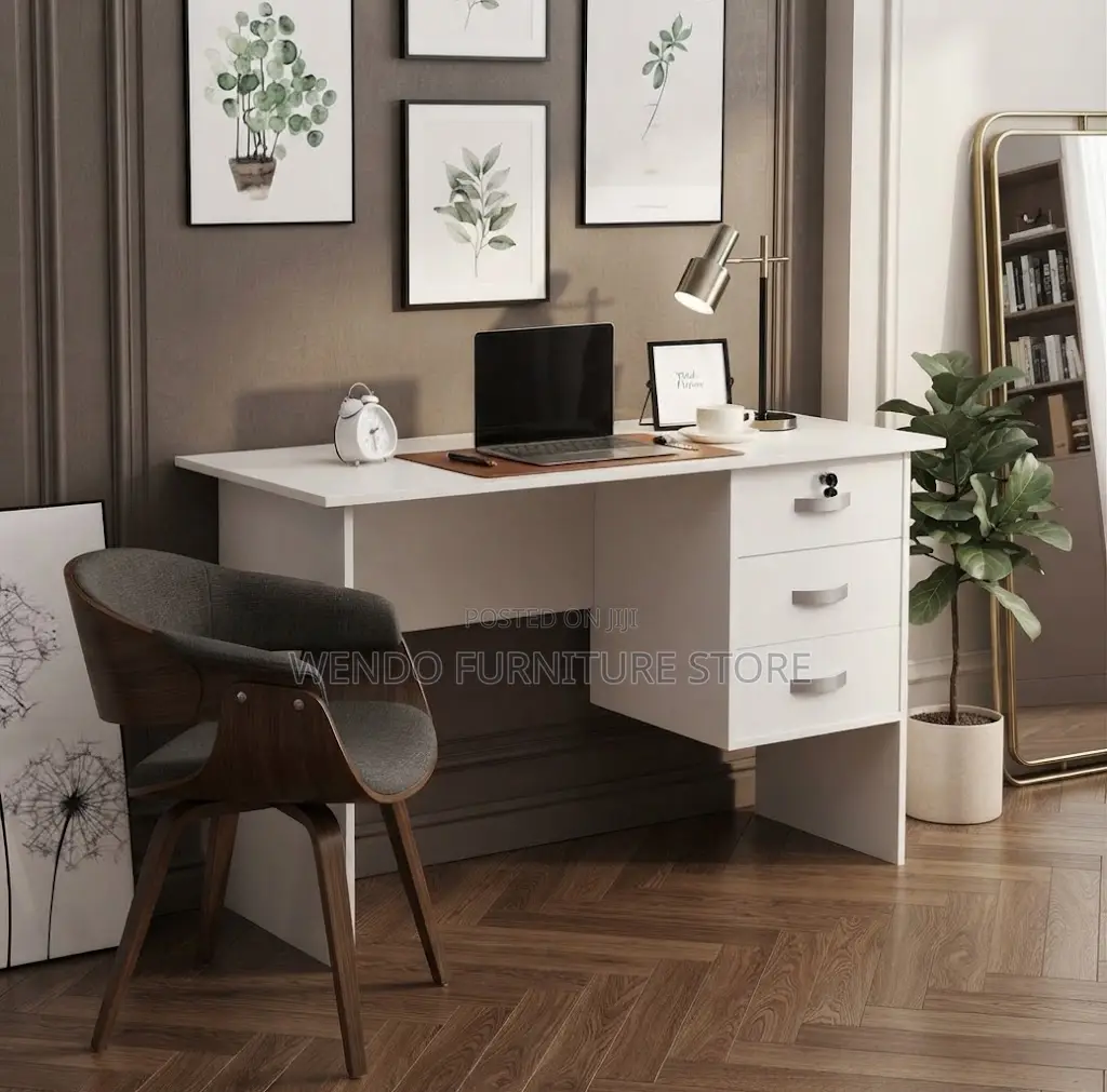 Office Desk; 0.9 Meters White Home Working Office Clerical Desk