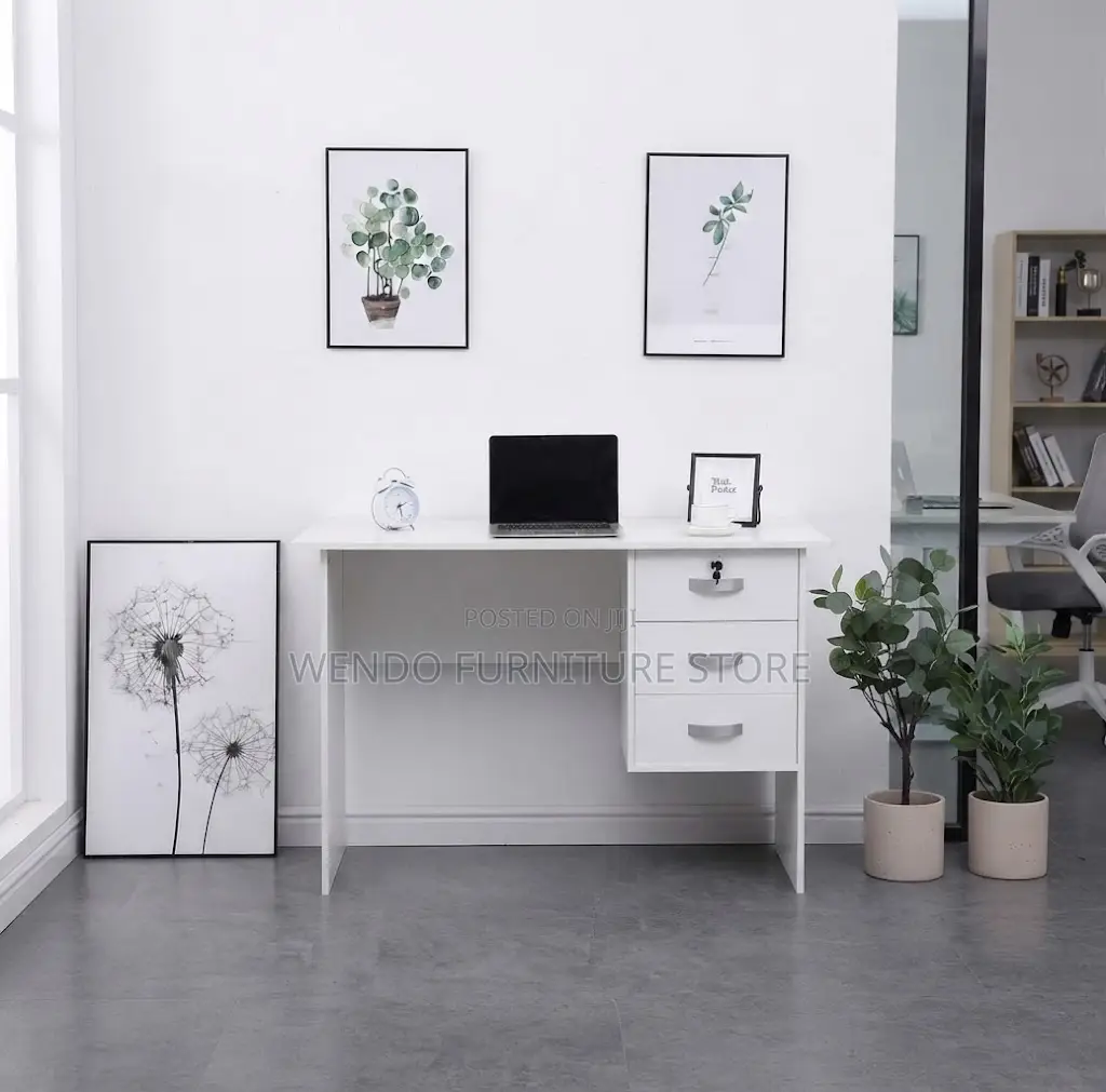 Office Desk; 0.9 Meters White Home Working Office Clerical Desk
